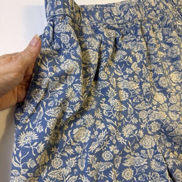 Women's Floral High-Rise Pull-On Shorts Universal Thread Blue‎ XS Pockets Linen - Picture 4 of 10